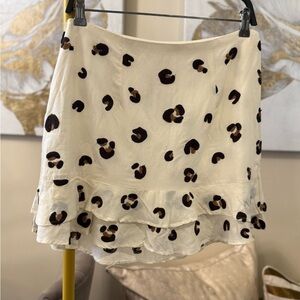 RED CARTER Leopard Ruffle embroidered Skirt part of matching set Resortwear